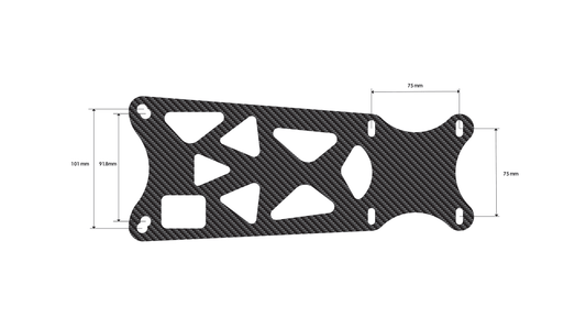 Carbon Fiber Mount Panel for Simracing Button Box, Racebox Sim Racing, 5 mm thick add-on plate with precision cutouts