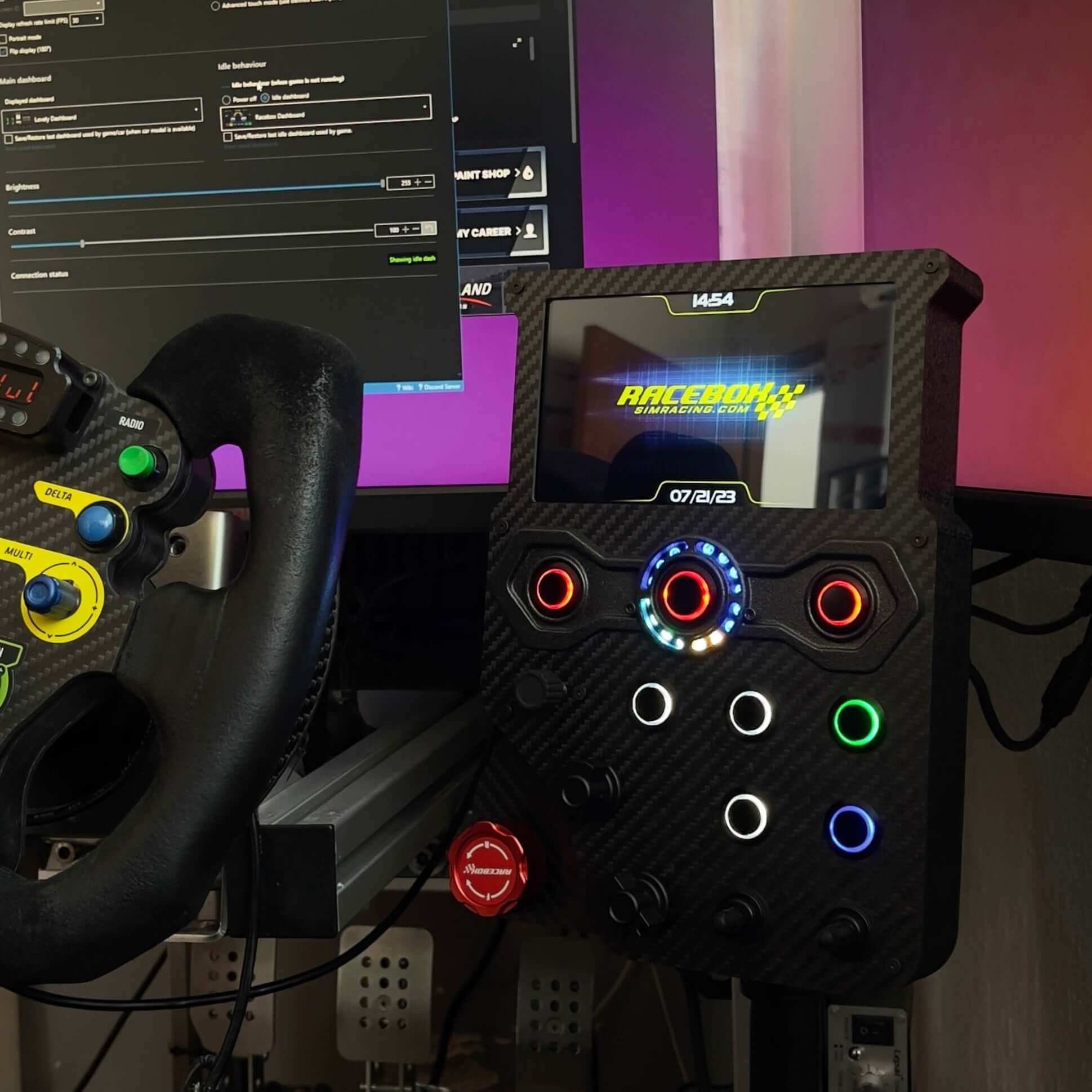 GTE V2 Carbon Fiber sim racing Button Box, Racebox Sim Racing