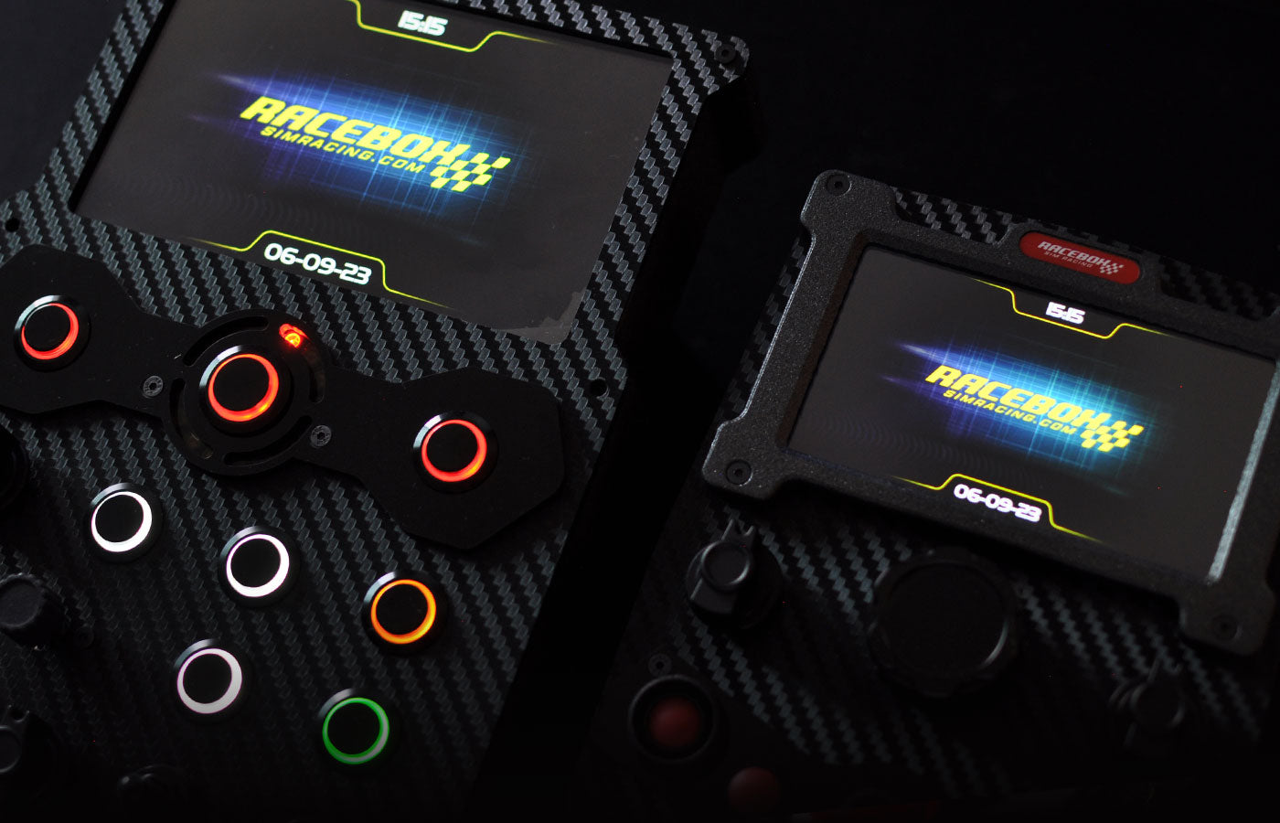 Racebox button boxes with Simhub display